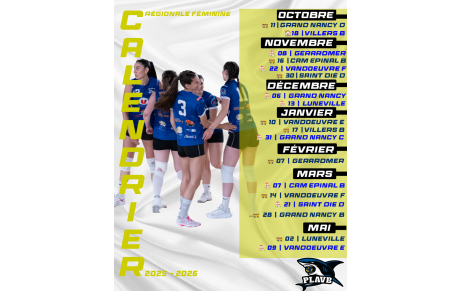 Calendriers pour la saison 2025/2026 !!